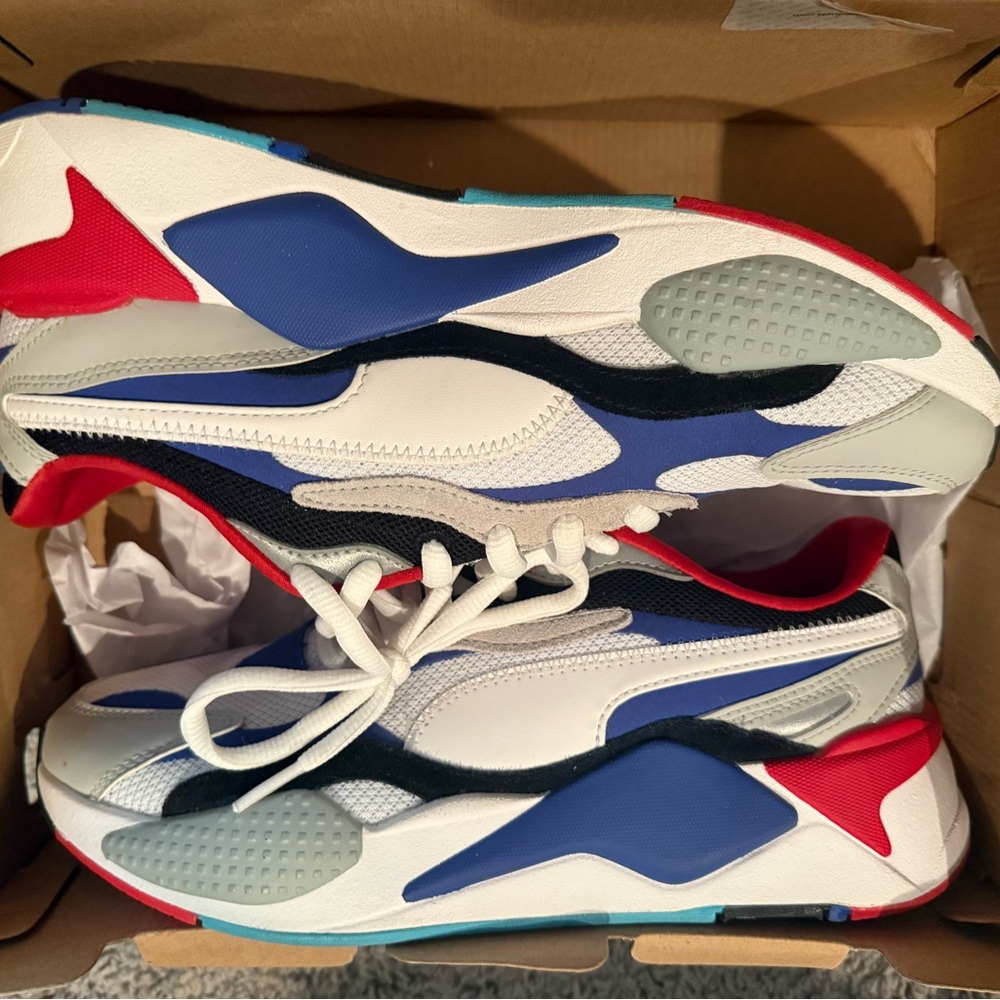 Puma RSX-3. Slightly worn. Still look new. Size 8 men.